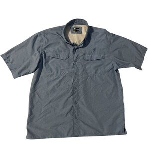 Bimini‎ Bay Flats V Short Sleeve Fishing Shirt – Blue, XL